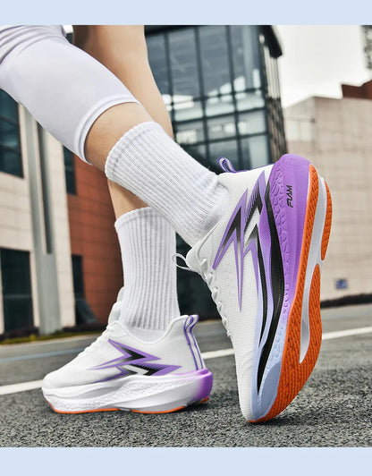 Men's Running Shoes Specialty Marathon Sports Shoes Breathable Lightweight Carbon Plate Women's Trend Athletic Sneakers Women