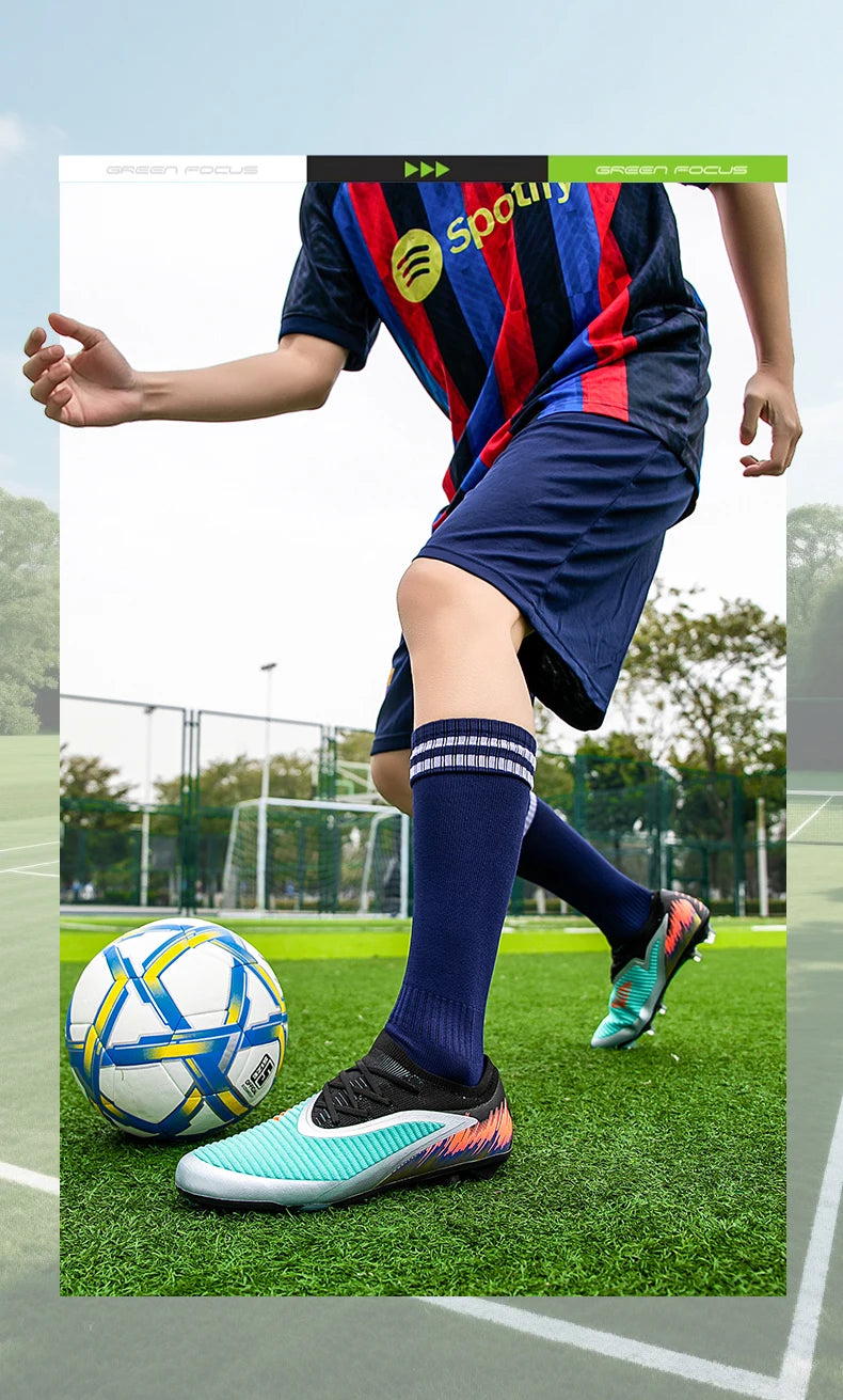 Botas de fútbol para hombre, nuevas, para partido y entrenamiento, calzado de fútbol antideslizante con tacos largos FG, ultraligeras, para exterior, zapatillas, dropshipping