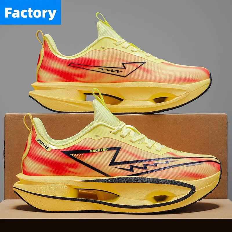 Løbesko til maraton, specialudgave til mænd, sportssko med kulfiberplade, åndbare, ultralette, komfortable, atletiske, støddæmpende, stabile sneakers til kvinder