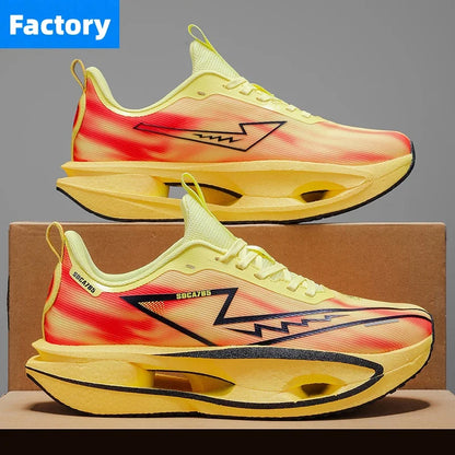 Løbesko til maraton, specialudgave til mænd, sportssko med kulfiberplade, åndbare, ultralette, komfortable, atletiske, støddæmpende, stabile sneakers til kvinder