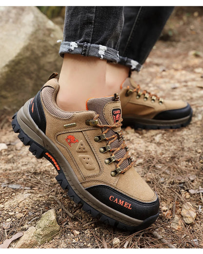 Classic Black Men's Hiking Shoes Outdoor Low Climbing Walking Shoes For Men Trekking Sneakers Non-Slip Mountaineering Shoes Man