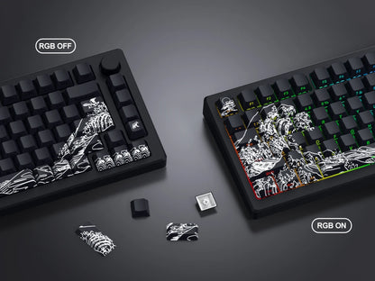 Side-engraved Translucent CHERRY Keycaps PBT Creative Personalized Customized for 60/64/84/98/108 Mechanical Keyboards MX Switch