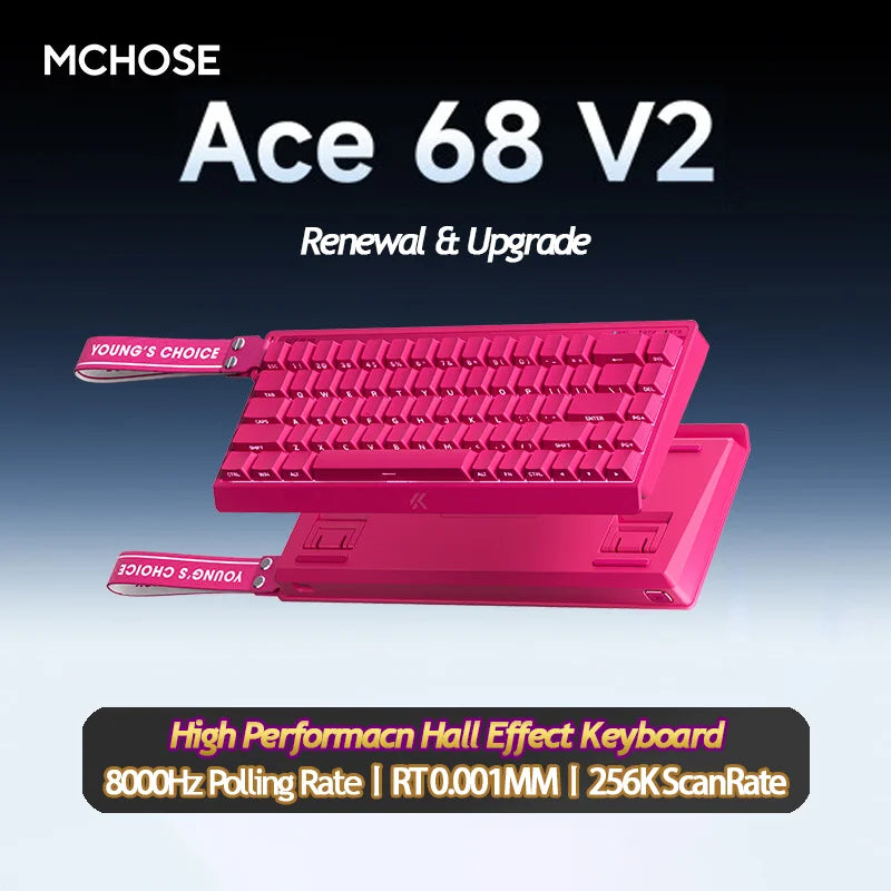 MCHOSE Ace 68 Hall Effect Magnetic Switch Gaming Keyboard Topographic Keycaps Customized TTC Uranus Magnetic Switch eSports