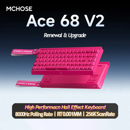 MCHOSE Ace 68 Hall Effect Magnetic Switch Gaming Keyboard Topographic Keycaps Customized TTC Uranus Magnetic Switch eSports