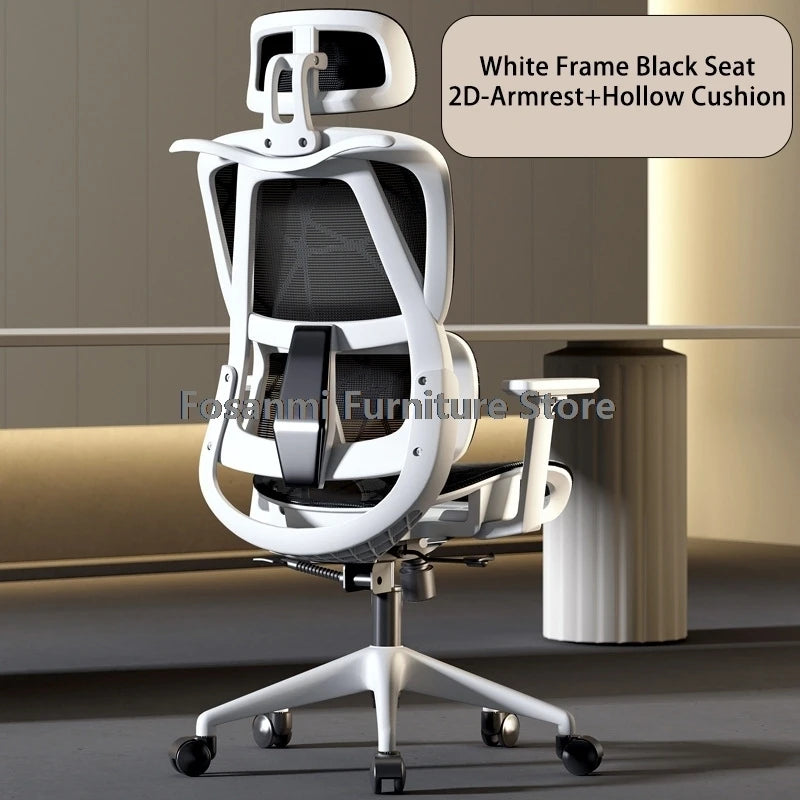 Breathable Mesh Computer Office Chair with Armrest and Lumbar Support Adjustable Ergonomic Desk Chair Home Gaming Headrest Chair