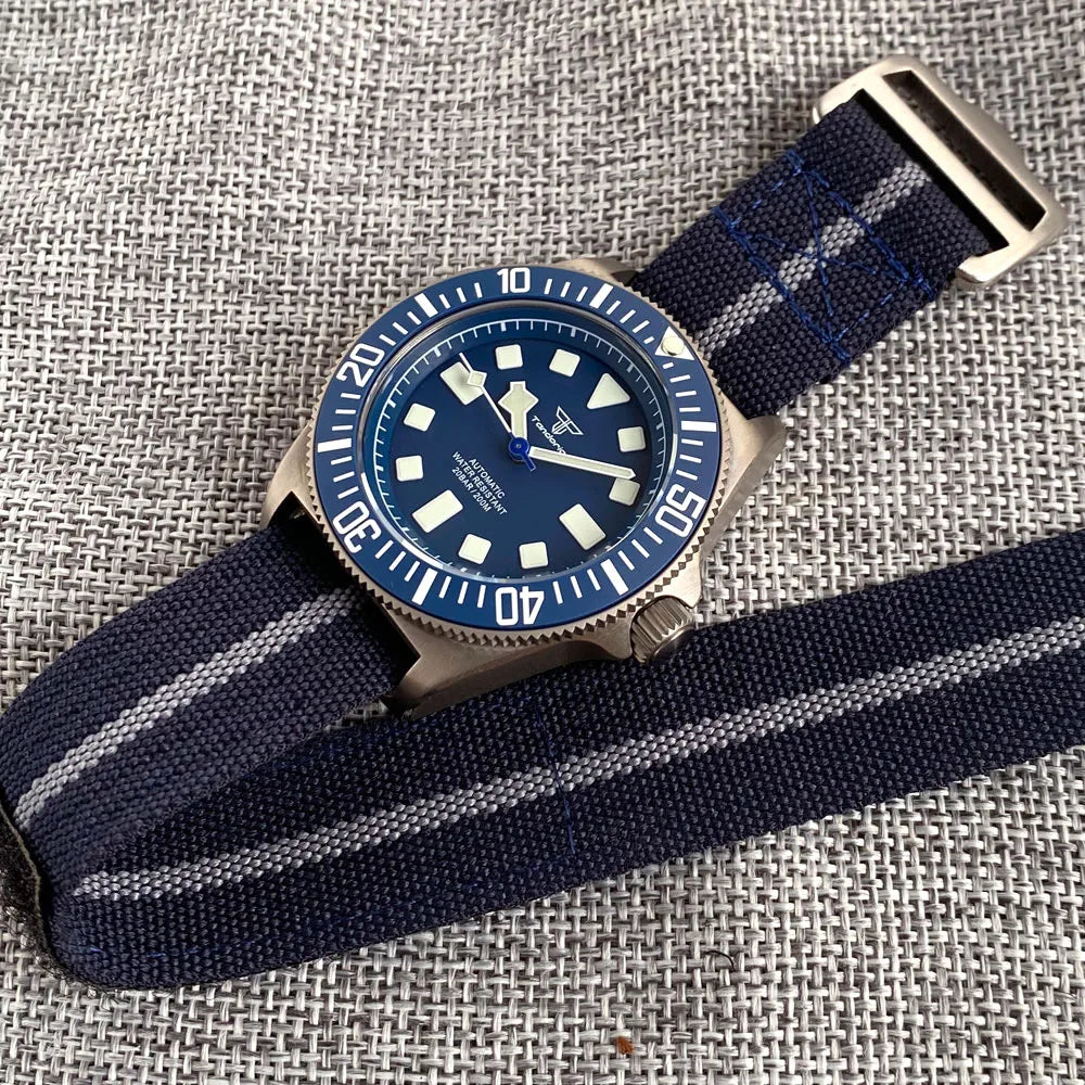 Titanium Case Tandorio 42mm Retro FXD NH35 PT5000 Mechanical Men's Watch Sapphire 200M Diver Watches Luminous Watches for Men