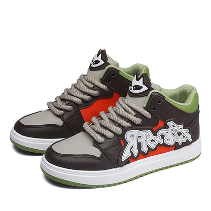Fashion Blue Designer Skateboard Shoes Men Streetwear Hip hop Sneakers Men Luxury Platform Skateboard Sneakers Men basket homme