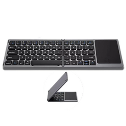 BOW Foldable Bluetooth Keyboard with Touchpad/Numberic Pad Portable Rechargeable Folding Wireless Keyboard for Tablet iPad