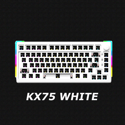MAIMOOO KX75 75% Keyboard Kit Hotswap Transparent Full RGB Backlit 2.4GHz/ Bluetooth Macro Custom DIY Mechanical Keyboard