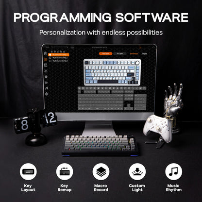 EPOMAKER EA75 75% US QWERTY Layout Hot-Swap Gasket-Mounted Wired/2.4GHz/Bluetooth Wireless Mechanical Keyboard RGB Backlight
