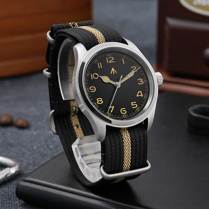 Militado ML08 Quartz Watch VH31 Movement Double Domed Sapphire Crystal Wristwatch Super C3 Green Luminous 38mm Vintage Watches