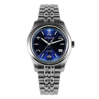 San Martin 39mm Enamel Sunray JianZhan Dial Men GADA Watch 90S5 Automatic BGW-X1 10Bar Sapphire 5-Link Bracelet SN0144CG