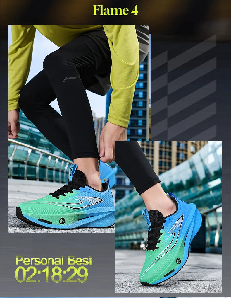 Løbesko med kulfiberplade – specialdesignet til maraton – til mænd – sportssko – åndbare – lette – til kvinder – komfortable – atletiske – skridsikre sneakers