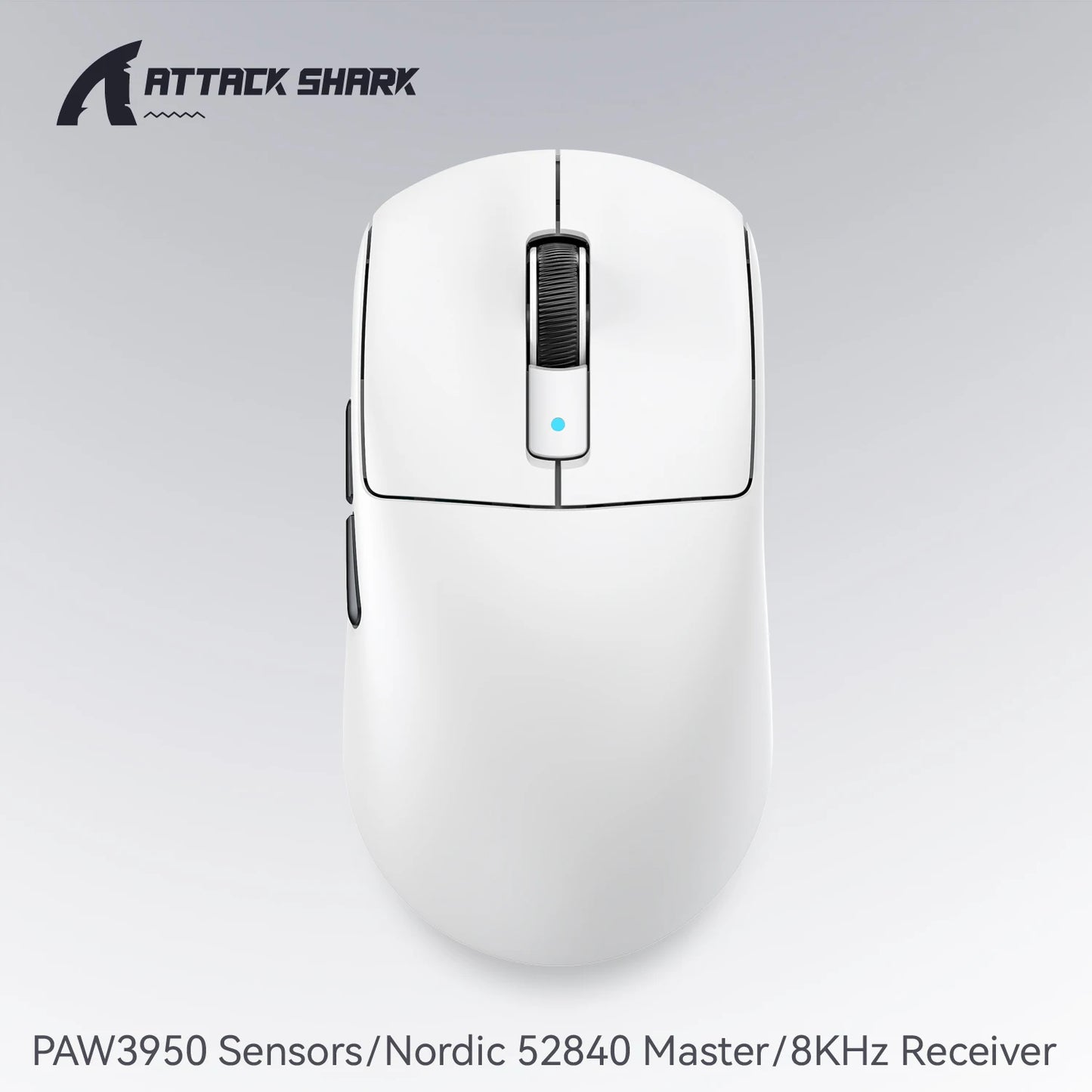ATTACK SHARK R6 PAW3950MAX Ασύρματο Gaming Ποντίκι, 8Khz Polling, Υπερελαφρύ 39g, Nordic 52840 MCU, Οπτικοί Μικροδιακόπτες Omron