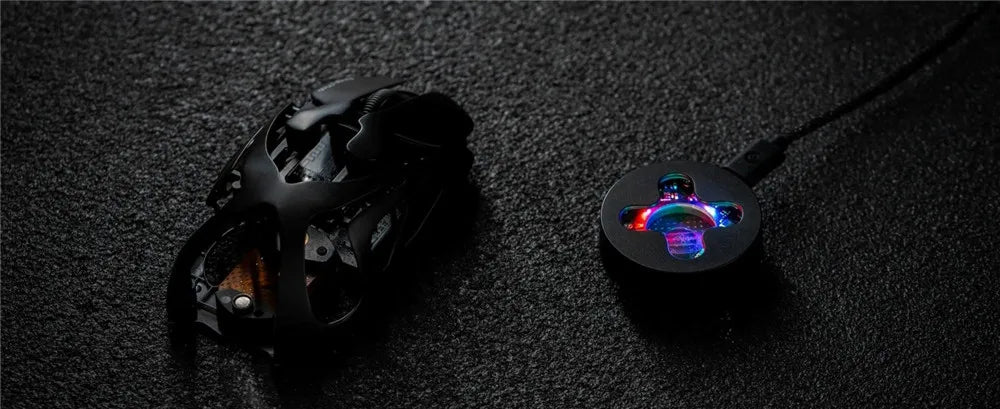 Angry Miao Infinity Gaming Ασύρματο Ποντίκι Μεταλλικό Υπερελαφρύ Διάτρητο Hot-Swappable PAW3950 Dual 8K Ενσύρματο Tri-Mode
