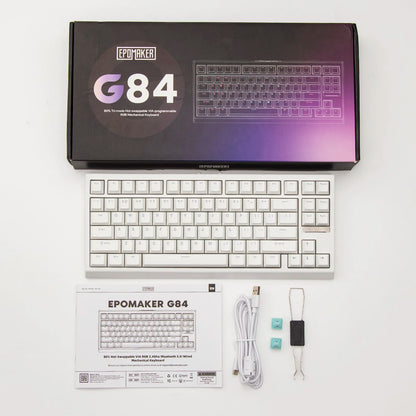 EPOMAKER G84 VIA 80% Layout Hot-Swap Gasket-Mounted Wired/2.4GHz/Bluetooth Wireless Mechanical Keyboard with RGB Backlight