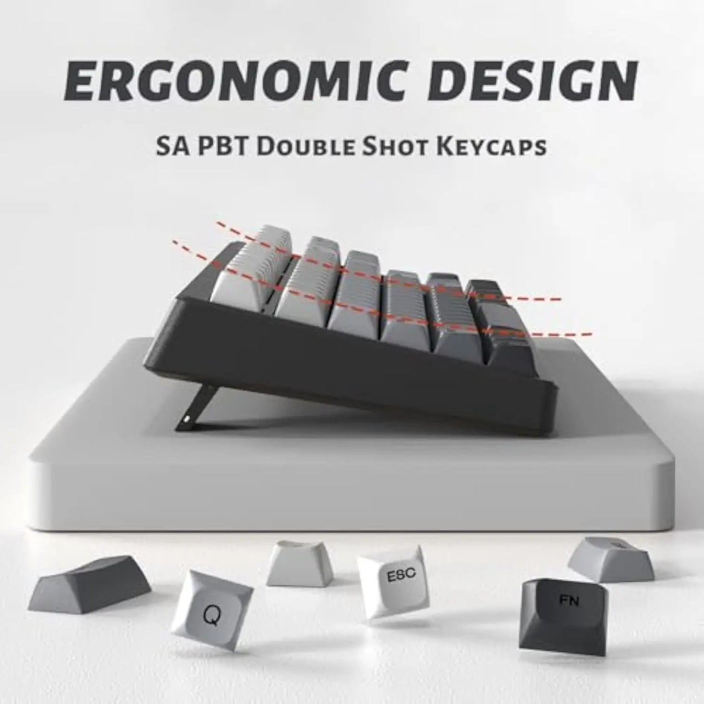 Free Wolf M87 75% Wireless Gaming Keyboard - Silent Switches, Rainbow Backlit, BT/2.4G, PBT Gradient Keycaps, Compact Design