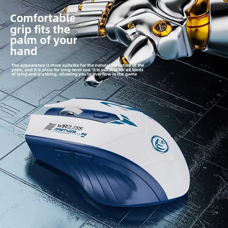 Wireless Gaming Mouse Bluetooth 5.4 Dual-Mode Rechargeable Mouse, 2.4G Wireless Gaming Mouse with 1600 DPI Ergonomic Design for PC, Laptop & Office