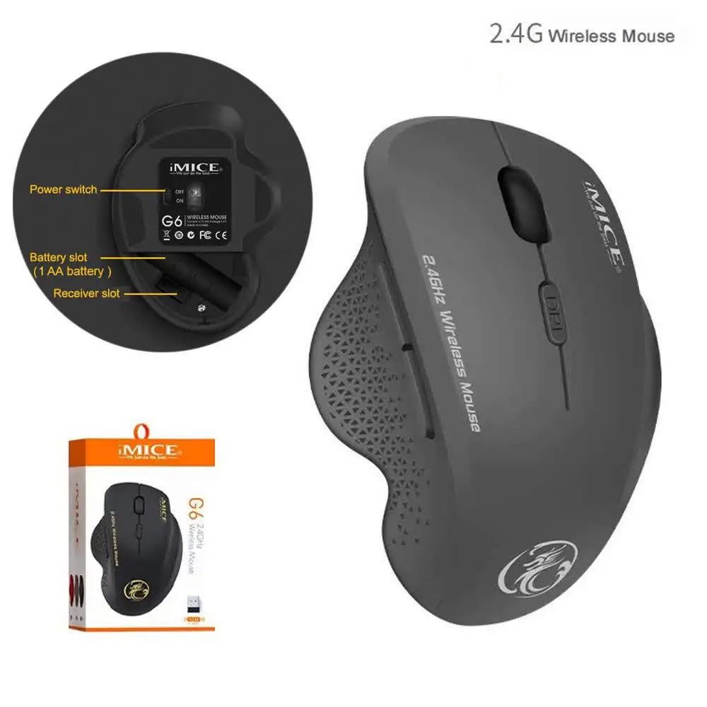 Wireless Gaming Mouse 2.4GHz Ergonomic Optical Mouse with USB Receiver, 1600 DPI Wireless Gaming Mouse for Laptop, PC & Desktop
