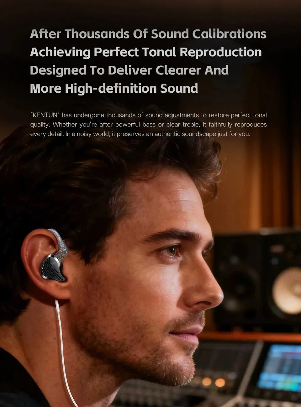 KZ GK Kunten HiFi IEM Earphones 1DD Dynamic Driver In-Ear Earbuds with 2-Pin Detachable Cable, Metal Audiophile Gaming Headset
