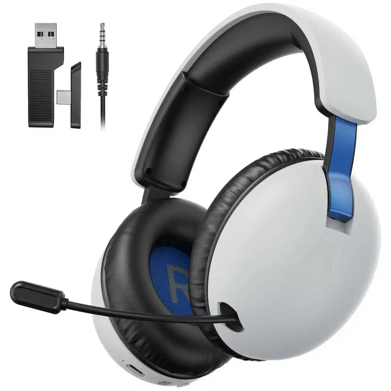 Acincai BL500 Wireless Gaming Headset with Mic, Bluetooth Gaming Headphones for PS5 PS4 PC, Noise Cancelling Wireless Headset with 50mm Drivers