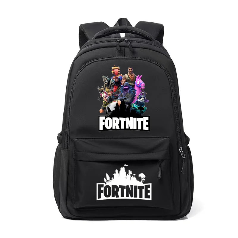 Fortnite-Kinderrucksack, tragbar, mit großem Fassungsvermögen, Schulranzen für Schüler, Schultertasche mit Cartoon-Print, Schulzubehör für Jungen, Geschenk