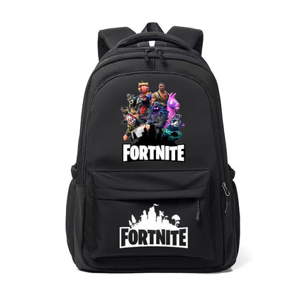Fortnite-Kinderrucksack, tragbar, mit großem Fassungsvermögen, Schulranzen für Schüler, Schultertasche mit Cartoon-Print, Schulzubehör für Jungen, Geschenk