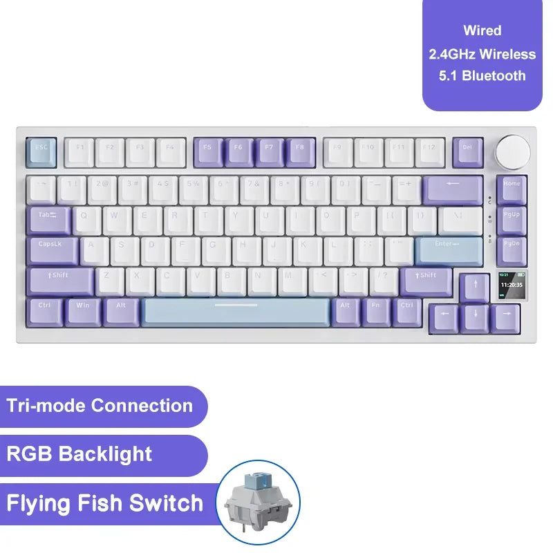 Ajazz AK820/AK820Pro Gaming Mechanical Keyboard Bluetooth 5.1/Wireless/Wired Custom Keyboard With Heat Exchange Sealed Button