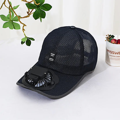 Rechargeable Fan Baseball Net Hat Sun Protection Duck Tongue Breathable Net Hat For Couples Outdoor Travel Men Women mz129