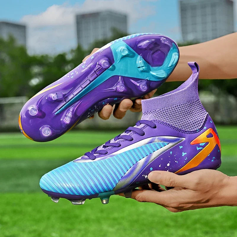 Chaussures de football pour hommes, chaussures de sport, chaussures de futsal à tige haute, chaussures de football de haute qualité pour l'intérieur, antidérapantes, pour l'entraînement en extérieur, crampons ultra-lég