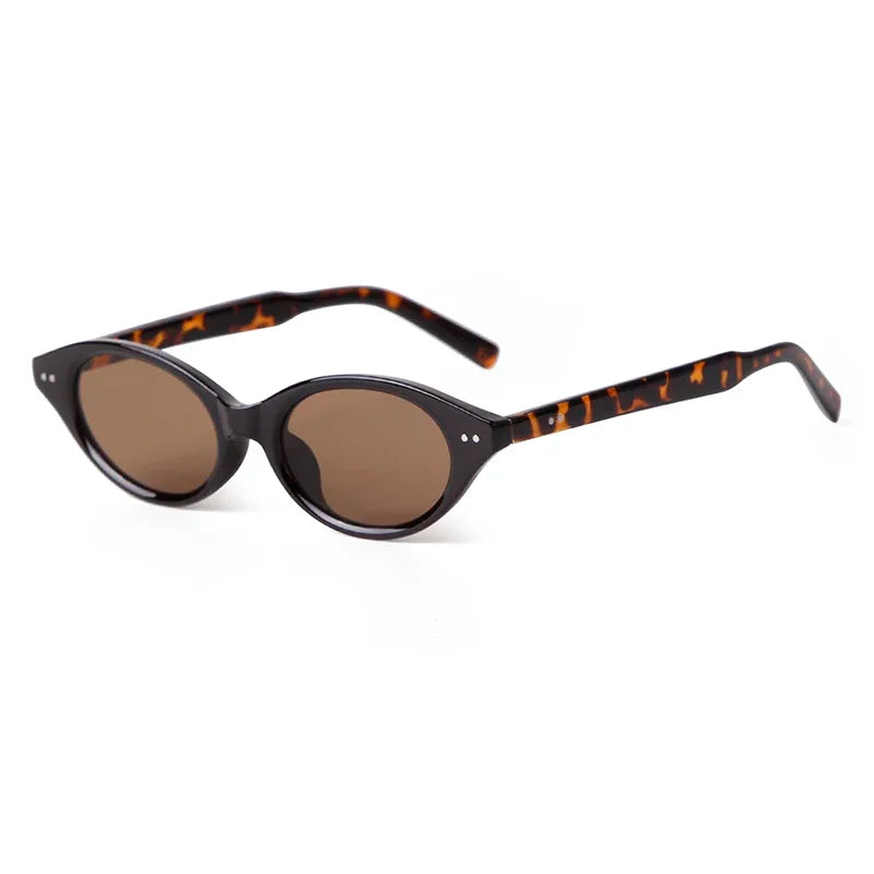 Trend Tortoise Shell Cat Eye Sunglasses 2025 Women Men Brand Designer Sun Glasses Cateye Rivets Narrow Frame Shades Female UV400