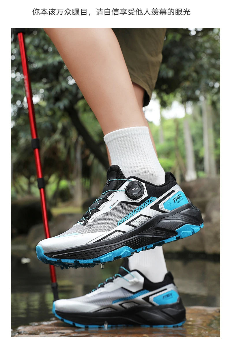 Spring & Summer Men's Running Shoes  Outdoor Hiking,Wear-Resistant Trail Shoes with BOA Closure,Breathable Sports & Casual Style
