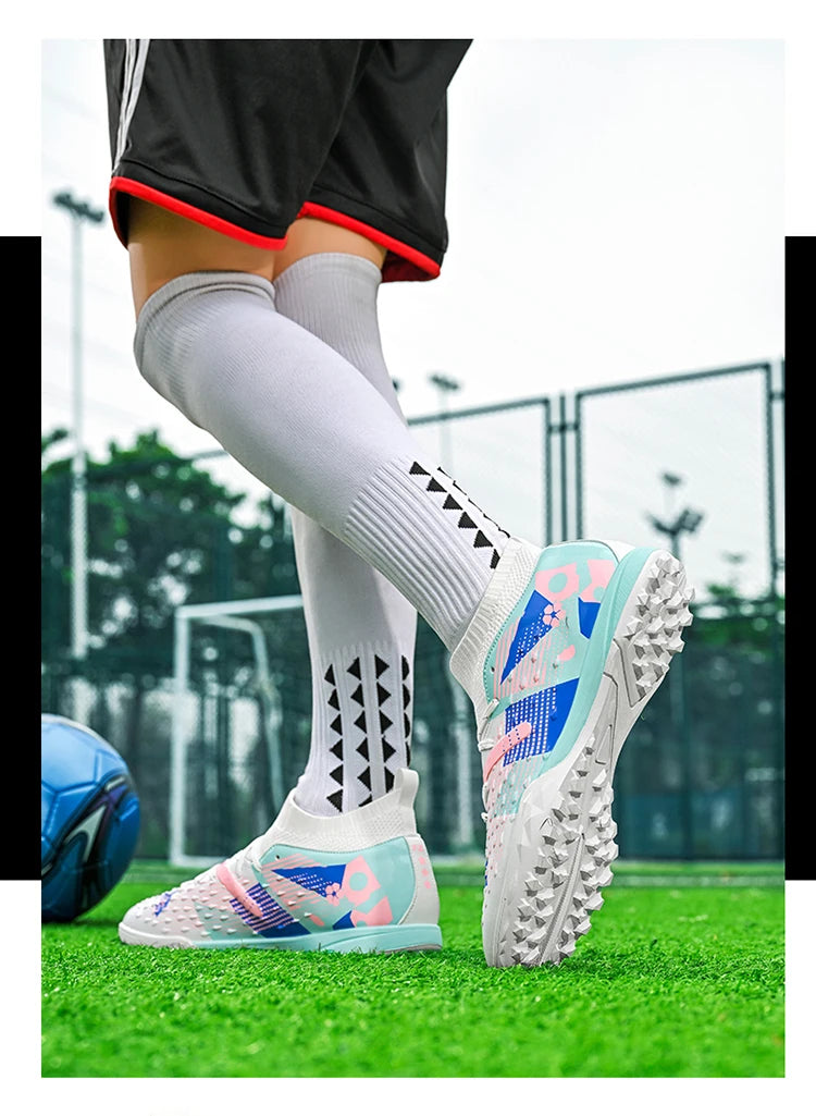 Football Boots Men Professional Soccer Shoes Sneakers Field Long Spikes Outdoor Competition Non-Slip Comfortable Training Shoes