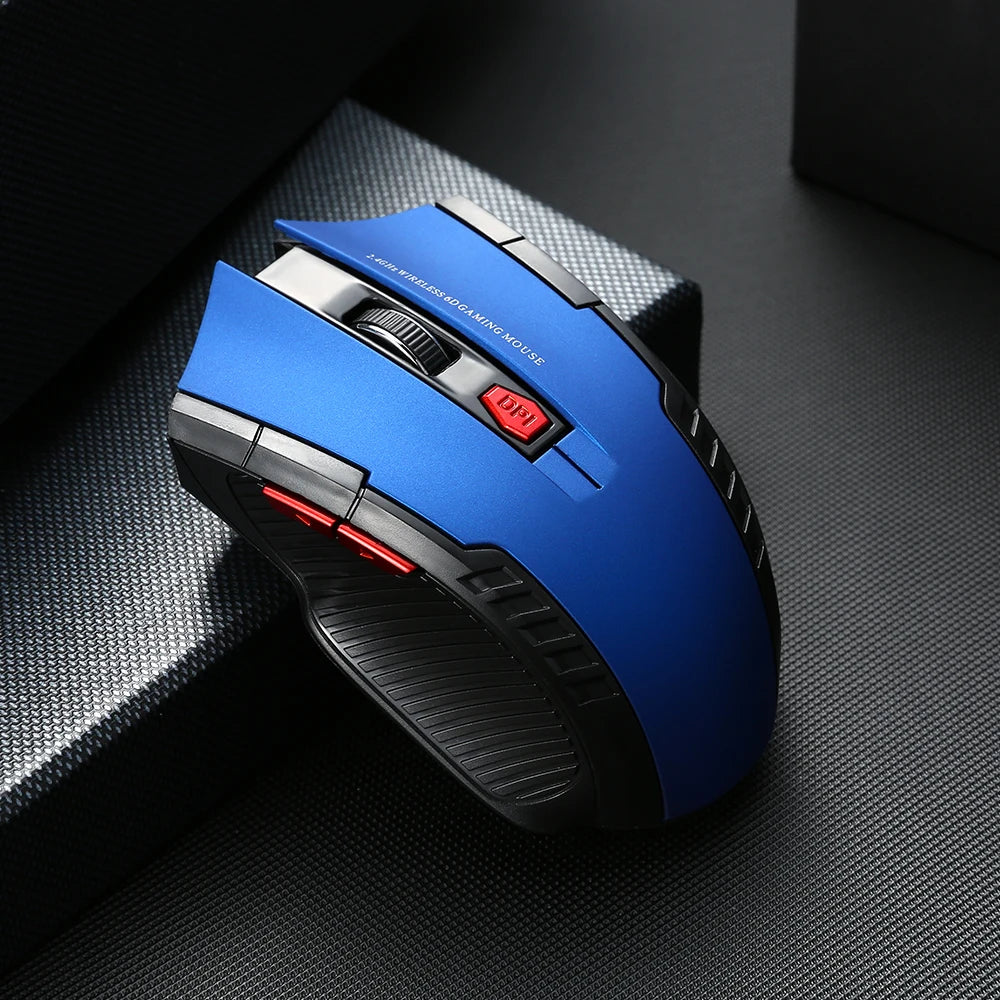 2.4G Wireless Mouse 1600DPI Optical Gaming Mouse with USB Receiver, 6-Button Ergonomic Wireless Mouse for PC, Laptop & Computer