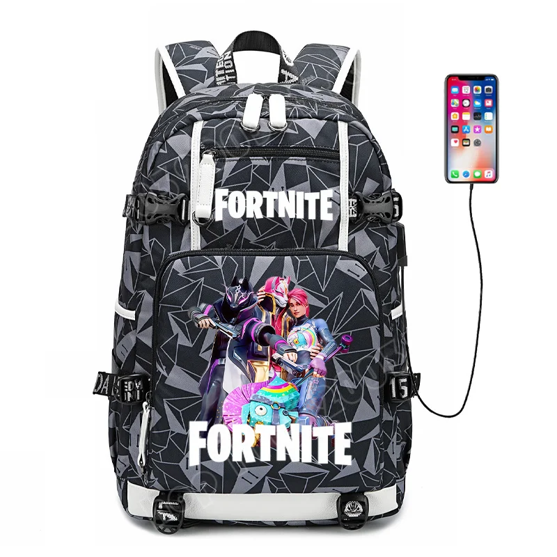 Fortnite-Print-Schülerrucksack für Jungen und Mädchen, Schulrucksack mit großem Fassungsvermögen, wasserdicht, leicht und strapazierfähig, Geburtstagsgeschenk