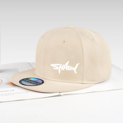 Shark Letter Print Flat-Brim Cap | Hip-Hop Street Style | Adjustable Size | Everyday Sports & Casual Flat-Brim Baseball Cap