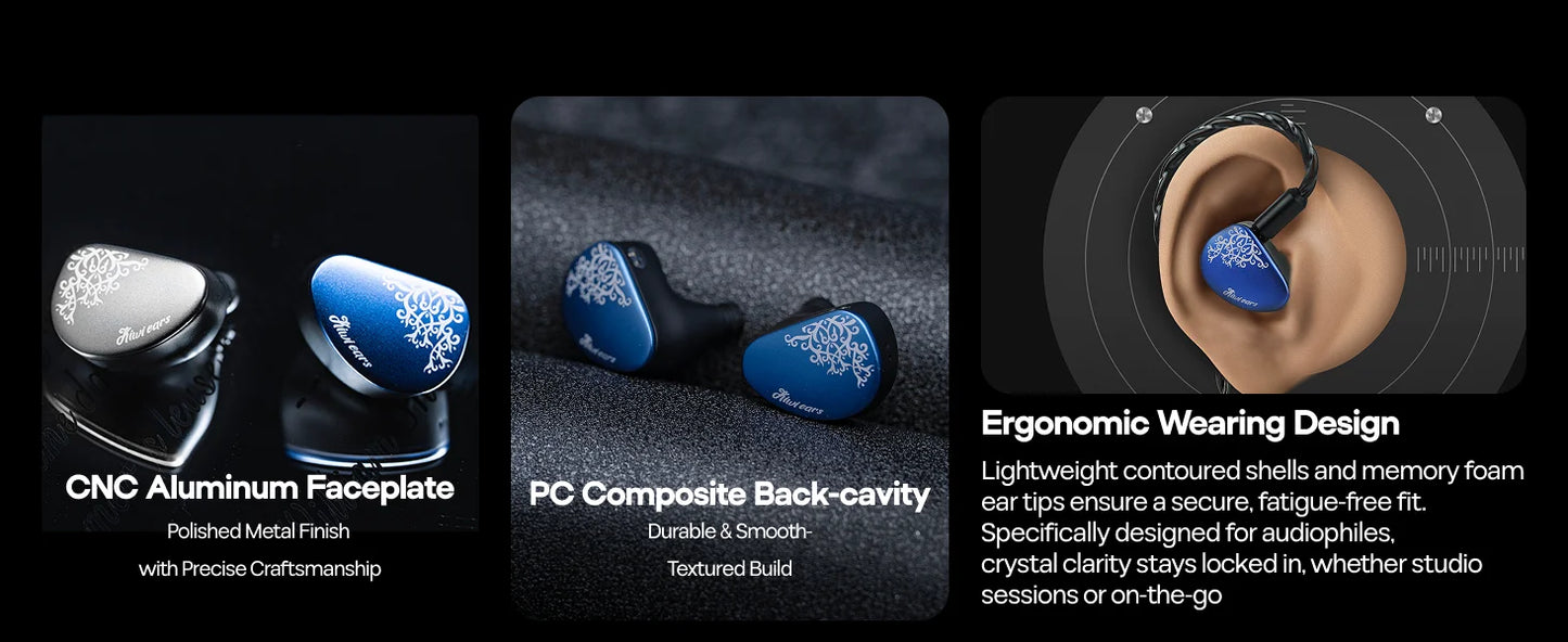 Auscultadores intra-auriculares HiFi Linsoul Kiwi Ears Cadenza II IEM com driver dinâmico de titânio de 10mm, KARS 2.0 e cabo amovível