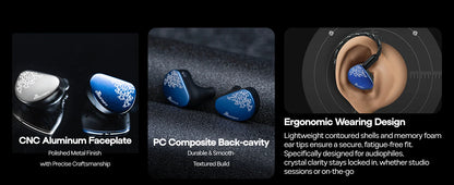 Auscultadores intra-auriculares HiFi Linsoul Kiwi Ears Cadenza II IEM com driver dinâmico de titânio de 10mm, KARS 2.0 e cabo amovível