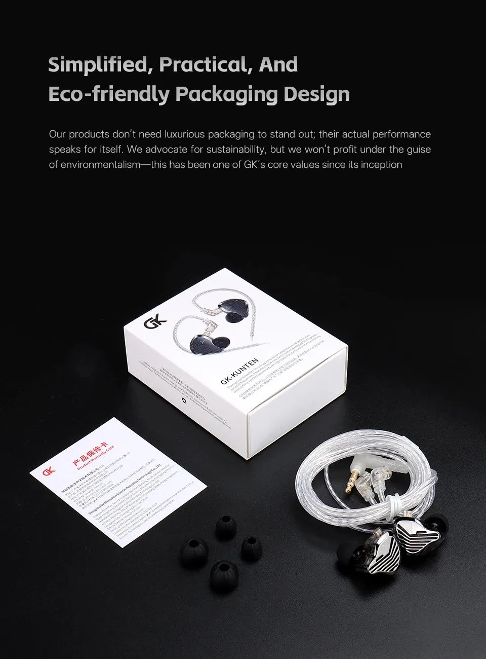 KZ GK Kunten HiFi IEM Earphones 1DD Dynamic Driver In-Ear Earbuds with 2-Pin Detachable Cable, Metal Audiophile Gaming Headset