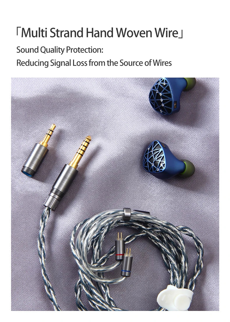 Sound Rhyme SR10 In-Ear HiFi Earphones 2DD+4BA+4PB High Quality Hifi Coil Iron 0.78mm 2Pin 2.5+3.5+4.4mm Plug Music Earphone