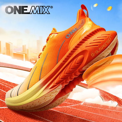ONEMIX Nouvelles chaussures de course à amorti pour hommes, adaptées aux coureurs intensifs, à lacets, sportives, pour femmes, antidérapantes, d'extérieur, athlétiques, baskets pour hommes