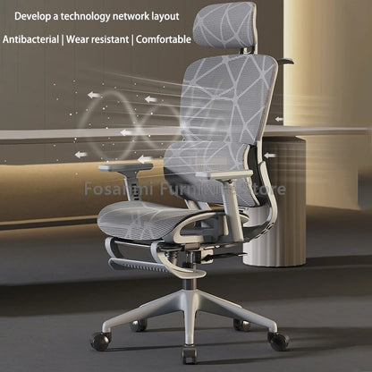 Breathable Mesh Computer Office Chair with Armrest and Lumbar Support Adjustable Ergonomic Desk Chair Home Gaming Headrest Chair