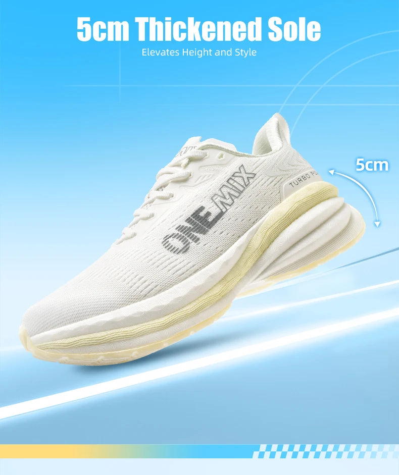 ONEMIX Men's Running Shoes Air Cushion Sneakers Breathable Mesh Outdoor Athletic Height Increase Walking Shoes Size EU 35-47