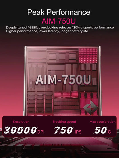 DAREU draadloze gamingmuis 8khz polling rate AIM-750 (3950) 30000 DPI tri-mode gamermuis 60g met oplaadstation