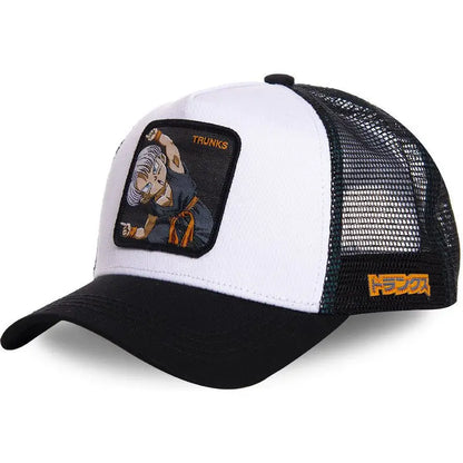 Casquette Dragon Ball Son Goku pour l'été, casquette de voyage à visière, casquette pour homme brodée, style hip-hop en maille, visière pare-soleil, casquette de baseball, sport de plein air