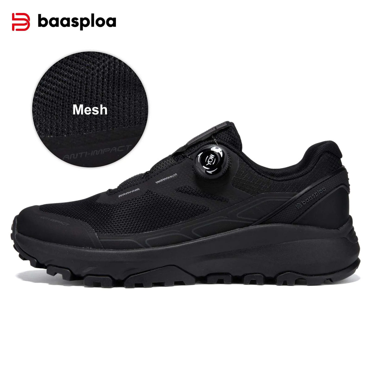 Baasploa Men Hiking Shoes Outdoor Climbing Mesh Breathable Travel Walking Shoes Male Non-Slip Wear Resistant Comfortable Sneaker