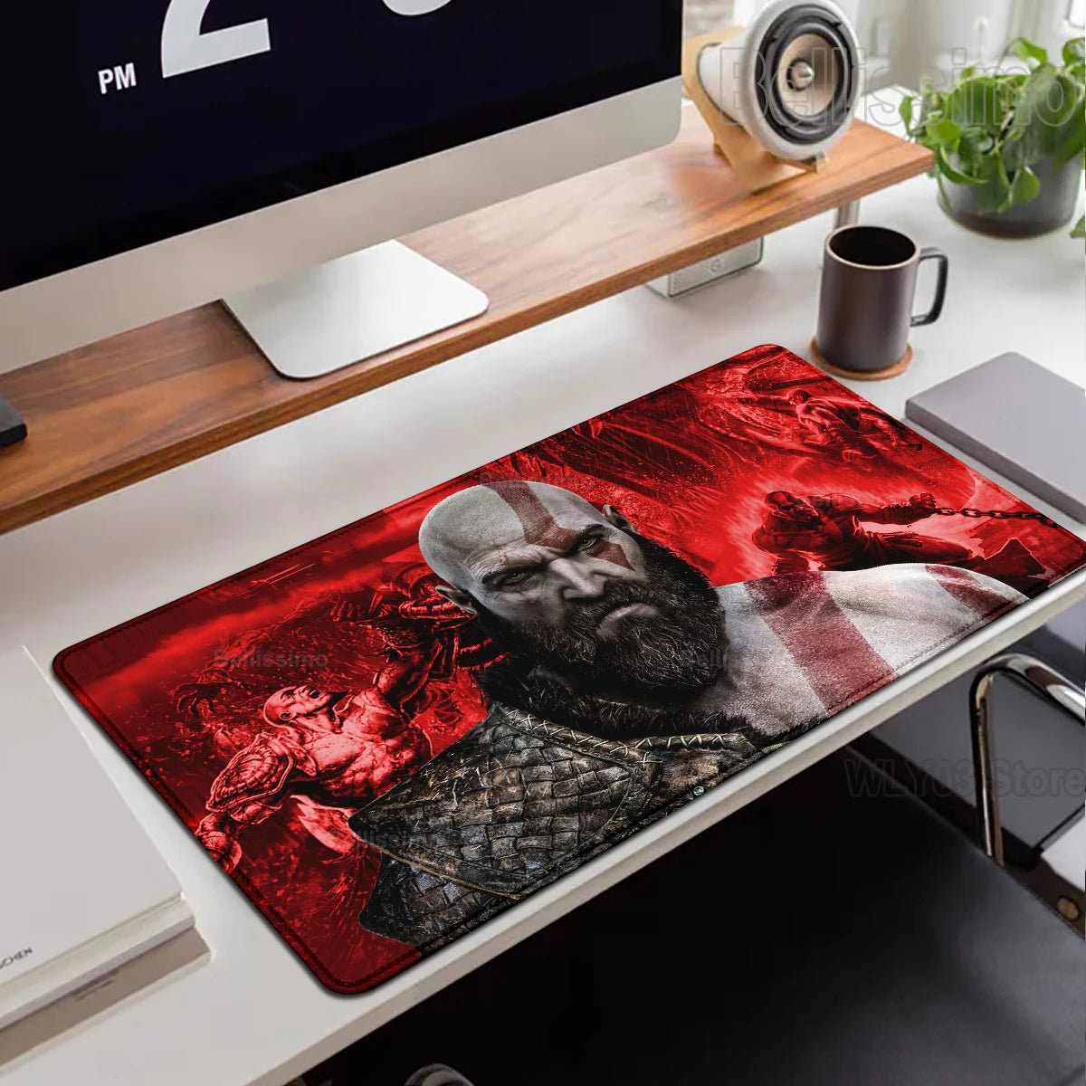Xxl Mouse Pad God of War Desk Mat Gaming Accessories Keyboard Computer Mousepad Gamer Large Pc Cabinet Office Table Carpet Rug