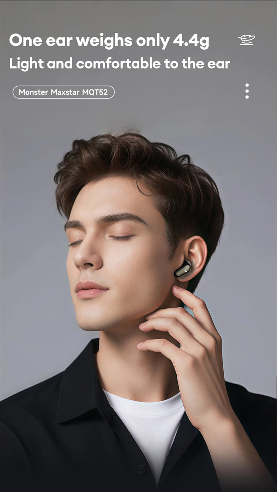 Monster MQT52 Bluetooth 5.4 Wireless Earphones Gaming Headphones with Mic, HiFi Stereo Sound True Wireless Earbuds, Low Latency Bluetooth 5.4 Earphones with 24H Battery Life