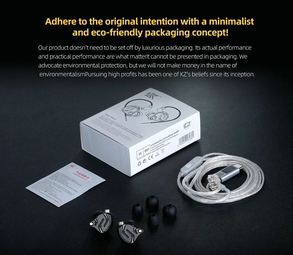 KZ ZS12 PRO 2 Hybrid IEM Earphones – HiFi Bass Wired Gaming Earbuds with Super-Linear Drivers