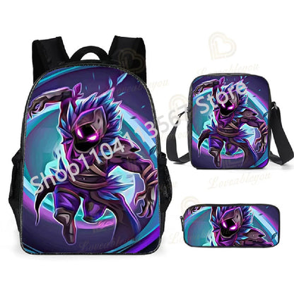 3Pcs/Sets Fortnite School Bags for Boys Girls Cartoon Battle Royale Game Book Bags Sets Games Backpacks School Gifts